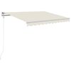 vidaXL Auvent automatique avec capteur de vent et LED 300x250 cm Cr&egrave;me