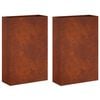 vidaXL Cache-pot de jardin 2 pc Rouill&eacute; 40 x 20 x 75 cm Acier patin&eacute;