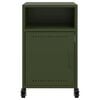 vidaXL Table de chevet vert olive 36x39x59 cm acier