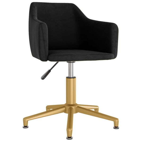 vidaXL Chaise pivotante de salle &agrave; manger Noir Velours