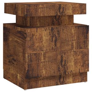 vidaXL Table de chevet ch&ecirc;ne fum&eacute; 45x35x52 cm Bois d'ing&eacute;nierie