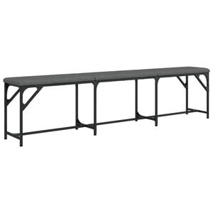 vidaXL Banc &agrave; manger gris fonc&eacute; 186x32x45 cm acier et tissu