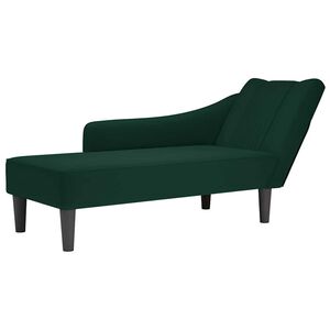 vidaXL Fauteuil long avec accoudoir droit vert fonc&eacute; velours