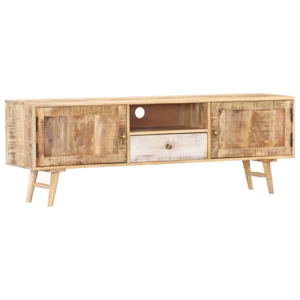 vidaXL Meuble TV 140x30x45 cm Bois de manguier massif
