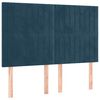 vidaXL T&ecirc;te de lit Bleu fonc&eacute; 144 x 5 x 118/128 cm Velours