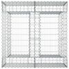 vidaXL Lit sur&eacute;lev&eacute; gabion Argent&eacute; 100 x 100 x 60 cm Acier galvanis&eacute;