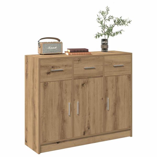 vidaXL Buffet ch&ecirc;ne artisanal 91x28x75 cm bois d'ing&eacute;nierie