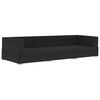vidaXL Salon de jardin 3 pcs avec coussins résine tressée noir