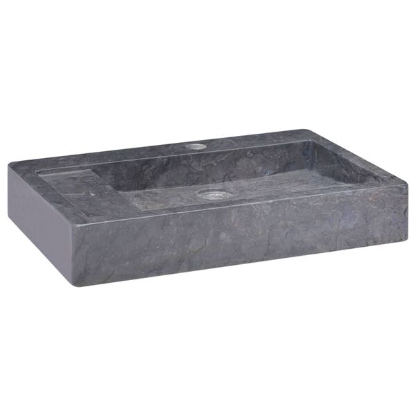 vidaXL Lavabo Noir 58x39x10 cm Marbre