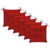 vidaXL Chaises de jardin lot de 6 et coussins rouge bois teck solide