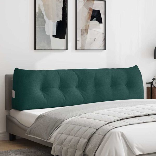 vidaXL Coussin de Dos Vert fonc&eacute; 180 x 24 x 50 cm tissu