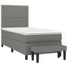 vidaXL Sommier &agrave; lattes de lit avec matelas Gris fonc&eacute; 100x200cm Tissu