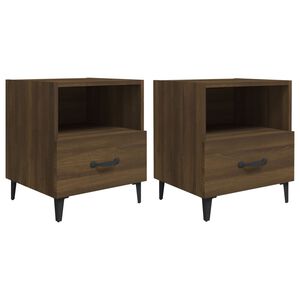 vidaXL Tables de chevet 2 pcs Ch&ecirc;ne marron Bois d'ing&eacute;nierie