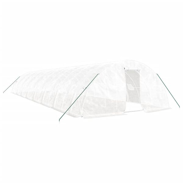 vidaXL Serre avec cadre en acier blanc 80 m&sup2; 16x5x2,3 m