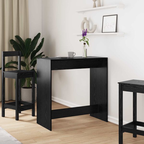 vidaXL Table de bar Ch&ecirc;ne noir 102 x 50 x 103,5 cm Bois d'ing&eacute;nierie