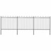 vidaXL Cl&ocirc;ture de jardin avec arceau en acier 537 x 150 cm Noir