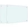 vidaXL Dosserets de cuisine 2 pcs blanc 70x50 cm verre tremp&eacute;