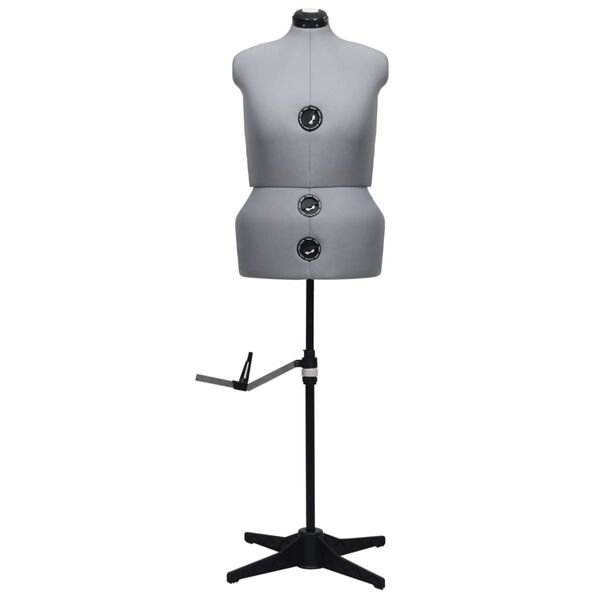 vidaXL Mannequin de robe ajustable pour femme Gris L Taille 44-50