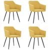 vidaXL Chaises &agrave; manger lot de 4 jaune tissu