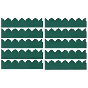 vidaXL Bordures de jardin 10 pcs Vert 65x15 cm PP