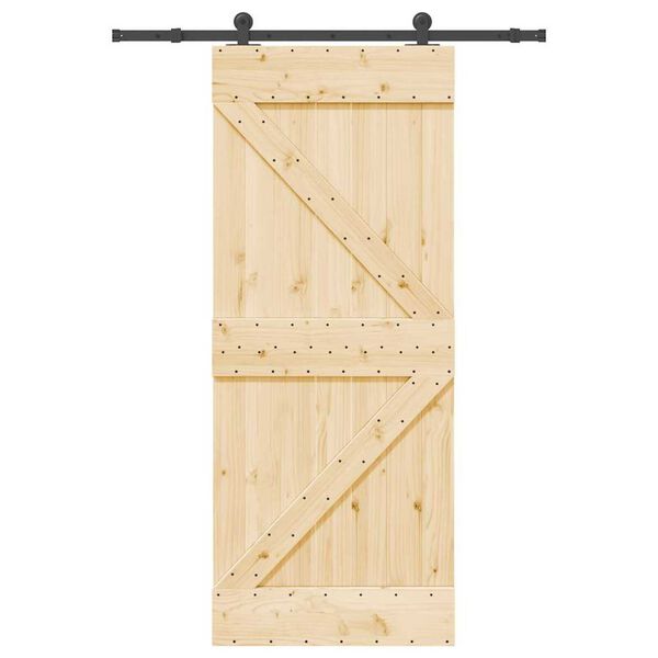 vidaXL Porte coulissante et kit de quincaillerie 85x210 cm pin massif