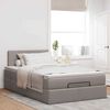 vidaXL Lit ottoman avec matelas et LED Taupe 120x190 cm tissu