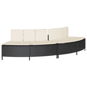 vidaXL Bancs de spa avec coussins 2 pcs noir r&eacute;sine tress&eacute;e