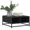 vidaXL Table basse noir 60,5x60,5x30 cm bois d'ing&eacute;nierie et m&eacute;tal