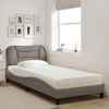 vidaXL Lit avec matelas Hvar taupe 80x200 cm tissu