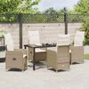 vidaXL Ensemble de salle &agrave; manger pour jardin 5 pcs Beige Poly rotin
