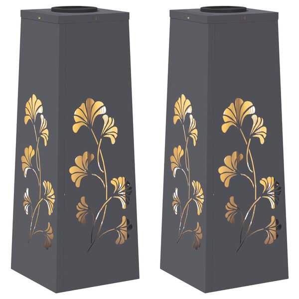 vidaXL Lumi&egrave;re de chemin LED solaire 2 pcs Anthracite