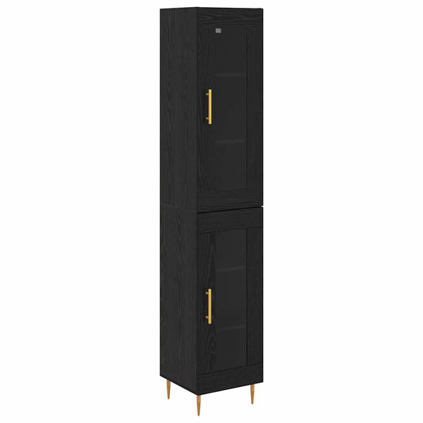 vidaXL Haut Armoire 2 pcs Ch&ecirc;ne noir Verre