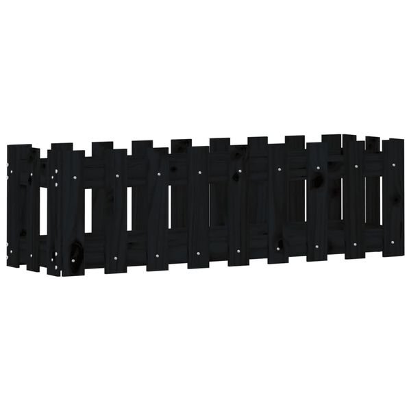 vidaXL Lit sur&eacute;lev&eacute; de jardin design de cl&ocirc;ture 100x30x30cm pin massif