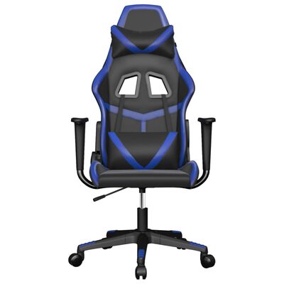 vidaXL Chaise de jeu Noir et bleu Similicuir
