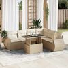 vidaXL Salon de jardin avec coussins 7 pcs beige r&eacute;sine tress&eacute;e