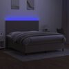 vidaXL Sommier &agrave; lattes de lit et matelas et LED Taupe 180x200cm Tissu