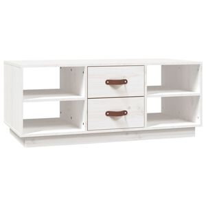 vidaXL Table basse Blanc 100x50x41 cm Bois massif de pin