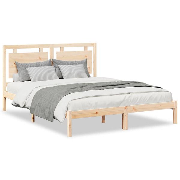 vidaXL Cadre de lit extra long sans matelas 160x210 cm bois massif