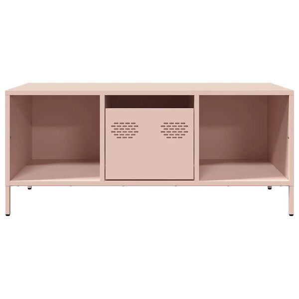 vidaXL Table basse rose 101,5x50x43,5 cm acier laminé à froid