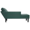 vidaXL Fauteuil long et coussin et accoudoir droit vert foncé velours