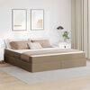 vidaXL Lit avec rangement et matelas 2 pcs Cappuccino Cuir