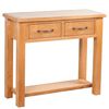 vidaXL Table console avec 2 tiroirs 83x30x73 cm Bois de ch&ecirc;ne massif