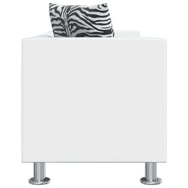 vidaXL Canapé à 2 places cuir artificiel blanc