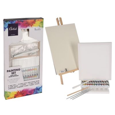 Artist Kit de peinture avec chevalet 34 pcs