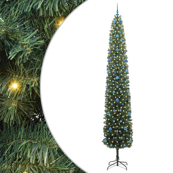 vidaXL Sapin de No&euml;l artificiel Vert 300 cm PVC et acier et plastique