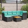 vidaXL Salon de jardin 7 pcs avec coussins noir r&eacute;sine tress&eacute;e