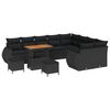vidaXL Ensemble de canap&eacute; de jardin 12 pc Noir polyrotin