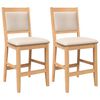 vidaXL Tabourets de bar avec coussins (2 pcs) en bois massif naturel et caoutchouc
