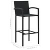 vidaXL Ensemble de bar de jardin 5 pcs Noir