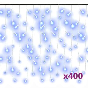 vidaXL Rideau lumineux &agrave; gla&ccedil;ons LED 10m 400 LED Bleu 8 fonctions